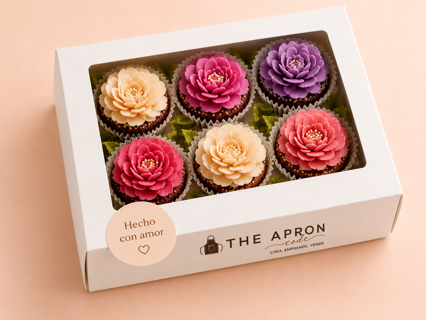 Caja de brigadeiros florales